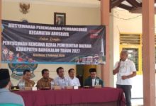 KEGIATAN. Suasana Musrenbang Kecamatan Arosbaya dalam rangka penyusunan RKPD Kabupaten Bangkalan Tahun 2027 yang digelar di Pendopo Kecamatan Arosbaya, Senin (2/2/2026). (redaksi/ejaberita.co)