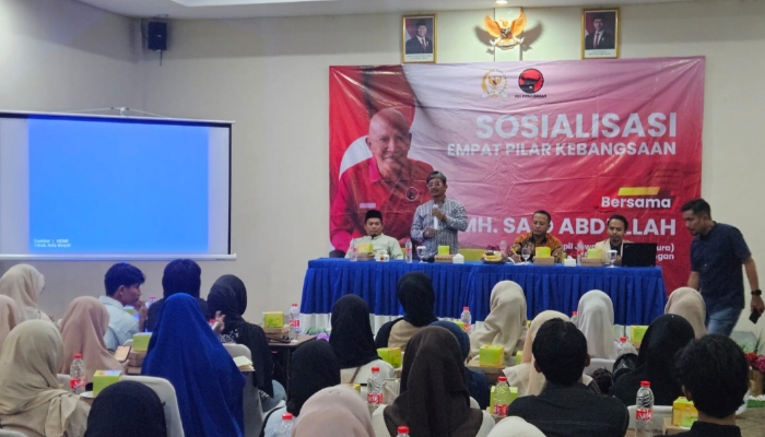 ACARA: Suasana Sosialisasi Empat Pilar Kebangsaan bersama MH Said Abdullah di Ballroom Hotel De Baghraf, Sumenep, Rabu (11/2/2026), diikuti ratusan peserta dari berbagai kalangan. (redaksi/ejaberita.co)