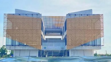 Keterangan Foto: Foto: Tampak depan gedung Perpusda Bangkalan.