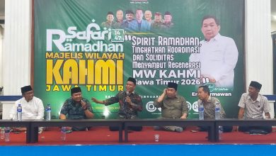 Suasana Safari Ramadhan 1447 H MW KAHMI Jawa Timur di Kantor Bupati Sampang, dihadiri Koordinator Presidium dr. Agus Mahfud Fauzi, Wakil Bupati Sampang Ahmad Mahfudz, dan Anggota DPR RI Eric Hermawan.
