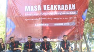 Foto: Kegiatan makrab Himaba di Taman Labuhan Mangrove, Sepuluh, Bangkalan.