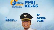 Wakil Bupati Sampang H. Ahmad Mahfudz AQ mengucapkan Selamat Harlah PMII ke-66, 17 April 2026. Semoga PMII terus menjadi garda terdepan dalam mencetak kader yang berintegritas dan berkontribusi nyata untuk Indonesia.