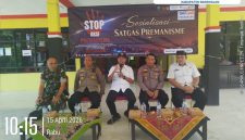 Pemkab Bangkalan bersama Muspika dan elemen masyarakat saat sosialisasi Satgas Premanisme di Kwanyar, Rabu (15/4/2026).