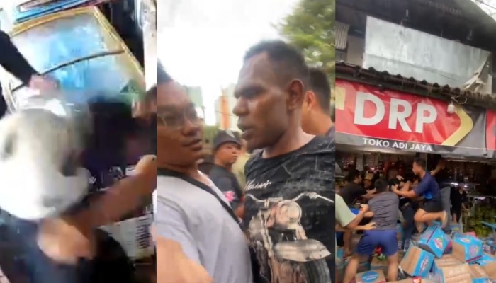 Detik-detik kericuhan di Warung Madura kawasan Kemayoran terekam kamera warga dan viral di media sosial.