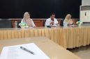 Perwakilan GMSB saat melakukan audiensi dengan DPMD Kabupaten Sampang guna mempertanyakan transparansi administrasi dan realisasi dana ketahanan pangan yang dikelola BUMDes, Rabu (3/6/2026).