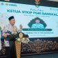 Fajar Hidayatulloh, M.Pd., menyampaikan sambutan usai dilantik kembali sebagai Ketua STKIP PGRI Bangkalan periode 2026–2030 di aula kampus, Rabu (14/10/2026). Transformasi menuju universitas menjadi salah satu agenda besar yang menanti kepemimpinannya.