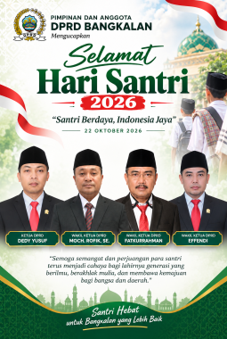 Pimpinan dan Anggota DPRD Bangkalan Ucapkan Selamat Hari Santri 2026: Santri Berdaya, Indonesia Jaya